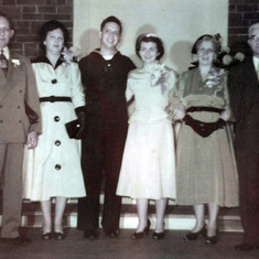 Art & Shirley with their Parents - Wedding Day