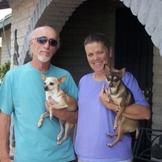 Art and Kay, at home in Arizona with Tiny & Coco - Happier Days