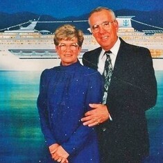 Bev & Arvin on a cruise.
