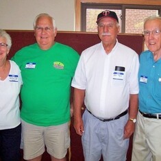 Hagen siblings:  Karen Christianson and Charles (Chuck), Alden & Arvin Hagen (from youngest to oldest) on August 18, 2011.