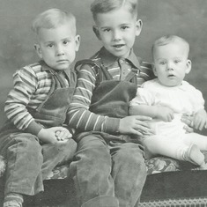 Adolph and Hazel Hagen's three boys in 1940 - Alden, Arvin and Charles (later called Chuck by everyone but his immediate family).