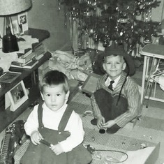 Cindy and Allan, Christmas 1959.