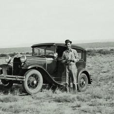 Adolph Hagen and his car in 1938.  He loved cars.  It was fitting that he became a skilled mechanic.
