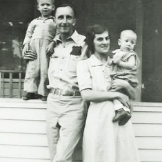 Arvin, his parents - Adolph and Hazel Hagen - and younger brother, Alden (1938).