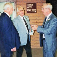 Three brothers in 2003 at their mother's funeral:  Alden, Chuck & Arvin.