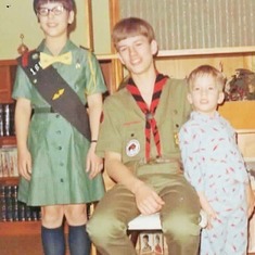 Cindy, Allan and Brent in their Minot, ND, living room (1968).