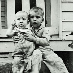 Alden and Arvin (ca. 1938).  Arvin was always glad to watch out for his younger brother - and friend.