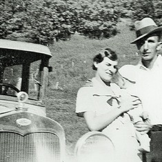 Hazel, baby Arvin, & Adolph (1935).