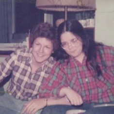 Cindy & her roommate at the University of Minnesota (1977).