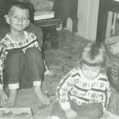 Allan and Cindy, Christmas 1960.