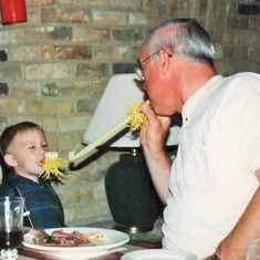Celebrating with grandpa (1993).