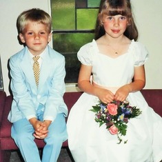 Allan and Marla's two children - Erik and Audra - at the wedding (June 1989).