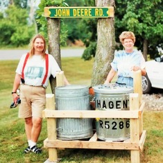 Darrel & Bev on "John Deere Road" at the lake (1995).