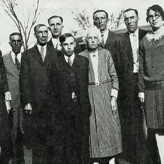 Peter & Anna family, ca 1931.  Mabel, Henry "Hank", Peter, Adolph, John Otto, Anna, Oliver, Carl & Claudia.