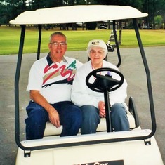 Arvin's mother, Hazel, didn't drive, but he and Alden took turns having her drive this golf cart!