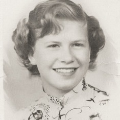 The future Mrs. Arvin Hagen, also from Grenora, ND, Beverly "Bev" Ann Berg.  Before high school, she went to a one room school in the country.