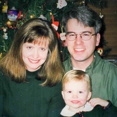 Michele, Brent & first daughter, Emily, Christmas 1998.