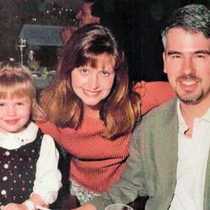 Emily, Michele & Brent Hagen, Christmas 1999.