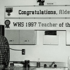 Alden was Teacher of the Year at Williston Senior High School!