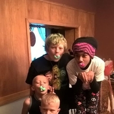 The boys and liyah with annual Easter bunny noses