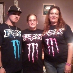 Ashley got everyone monster/fox shirts for Christmas.... made us all ware them together