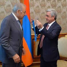 Receiving  National Order of Honor of the Republic of Armenai