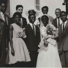 Nigerian wedding; Norm Gary, back row, second from right