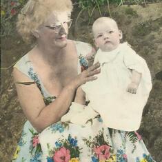 MUMS MOTHER ,EMILY MARGARETTE  HANDS, OUR NANA -AND  ME (MICHAEL) AT 10 1/2 MONTHS YOUNG.