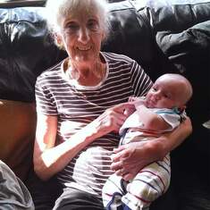 Nan holding a new born Braydan 
