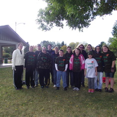 "Team Augie" photo!  This is our group photo at the Antigo "Out of the Darkness" walk!   We love and MISS you so much Augie!!