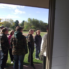 Family talking before the walk