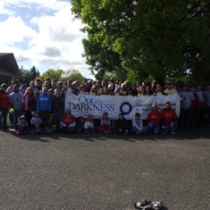 The group photo of the first Antigo Out of the Darkness walk.  The walked raised over $3,000.00!  YEAH