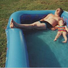 Augie and Haley in pool