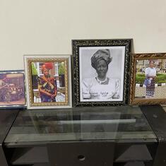Framed pictures of Mmaa used during celebration of life April 5, 2021