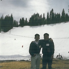 Father and son in Yosemite, California