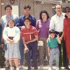 With his brother David Llorente and his family (Lynn, Daniel, Abigail, and Joshua) in Anaheim, California