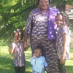 Auntie and her grand kids in Canada