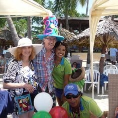 Awna with the Birthday Hat on in Mexico Jan 23, 2016