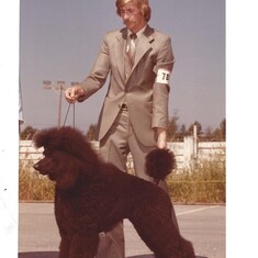 Judging at a dog show 1981