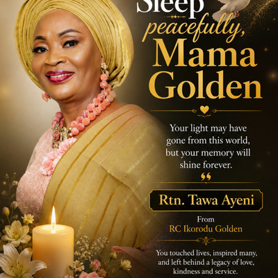 LATE ROTARIAN AYENI Tawakalitu Atinuke Courtesy of RC Ikorodu Golden, D-9112