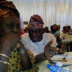 Baba and Mama Adepoju at a wedding in Abuja  
