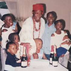 Daddy with some of his Grandchildren During his 70th Birthday Celebrations.