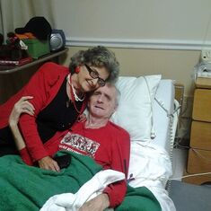 Barb taking care of our little brother Billy in the nursing home...