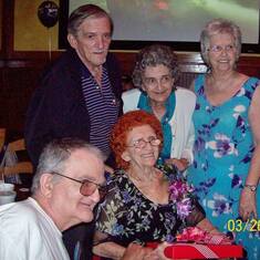 Mom's last birthday at 90 yrs old with 4 of her 5 kids...