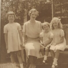 1933 Anne, Mother (Kathleen), Mary, Barbara on Lee Avenue, Easthampton