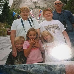 At Mt Rushmore with Travis Harding, Avis Martin,Kenna Martin, Alix Martin and my dad