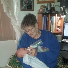 My mom holding Winter her great granddaughter 