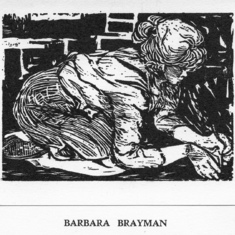 A woodcut of Barbara's