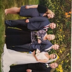 Family photo at stevens wedding