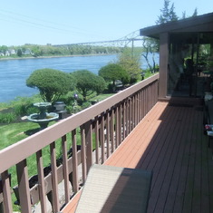 View from the back porch, with Bourne bridge visible in the distance. We would watch the world go by the ship load!!